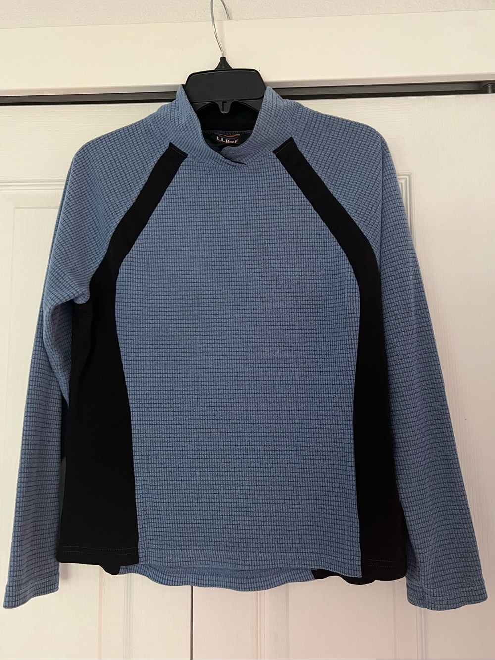 L.L. Bean woman’s Light Blue Turtleneck with Black Panels